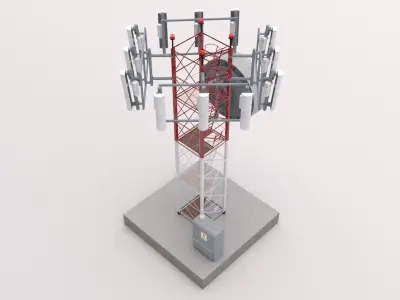 Antenna Tower Low-poly 3D model purchase