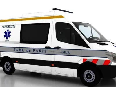 Mercedes Benz Sprinter L2H2 2009 France Ambulance 3D model