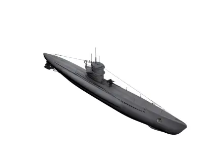 U Boat Military Submarine Naval Vessel 3D model