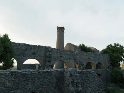 Brick Stone Factory Ruins Set Pbr Scan Low-poly 3D model