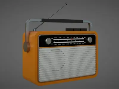 Retro Radio Low-poly 3D model