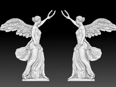 Winged Victory of Samothrace nike reconstruction CNC relief  3D print model