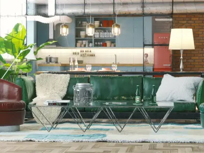 Industrial Loft Octane Render 3D model