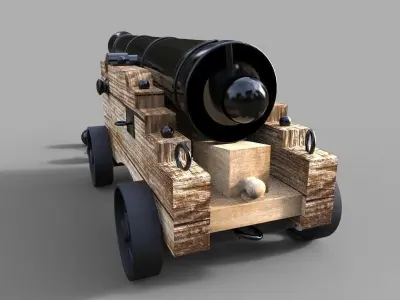 Naval Cannon 3D model get