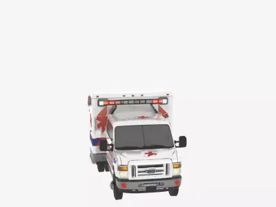 3D Detailed Emergency Medical Ambulance Transport Vehicle Model 3D model