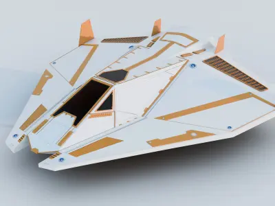 Futuristic Spaceship 02 Low-poly 3D model