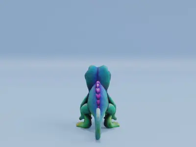 Chameleon Cute Chibi Style Low-poly 3D model