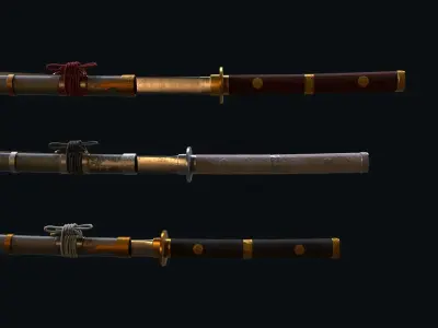Katana Weapon Sword - Game Ready Free low-poly 3D model