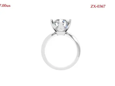 Single Stone Ring 3D print model purchase