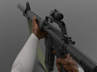 m16A1 Fps - Tps Low-poly 3D model