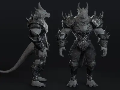 dragon knight Low-poly 3D model