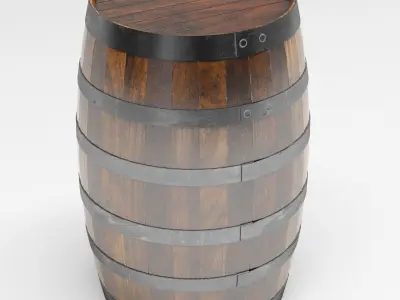Wooden Barrels Low-poly 3D model shop