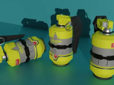 Sci-Fi Grenade Low-poly 3D model shop