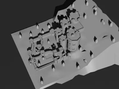 Low Poly Castle 4 Low-poly 3D model