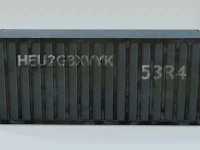 Cargo Container Mesh Low-poly 3D model