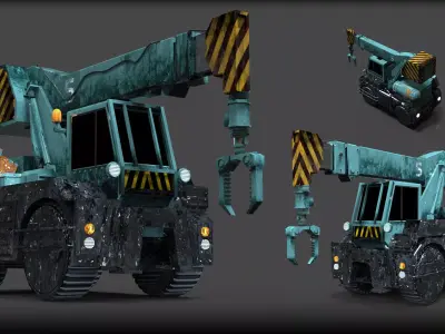 Crane truck in game 3D model