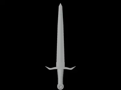 Low Poly Battle Sword - Blender Cycles Render Low-poly 3D model
