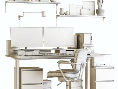Office workplace 56 3D model