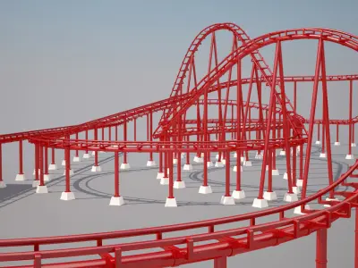 Roller Coaster Track 3D model