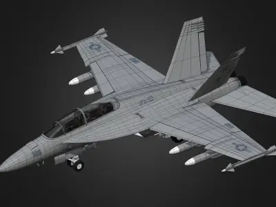 F18 Super Hornet Low-poly 3D model