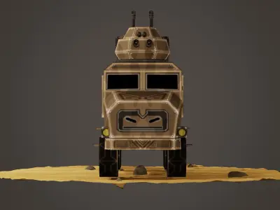 stylized soldier carrier Low-poly 3D model