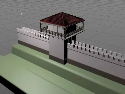 Roman Wall - The Limes - with typical Tower Free 3D model