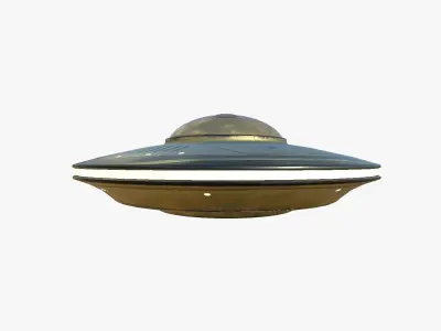 Alien Spaceship UFO B07 Gold - Sci Fi Spacecraft Design Low-poly 3D model