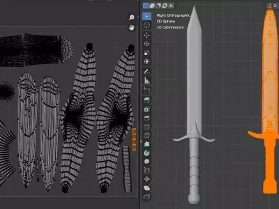Ancient Rusty Sword Collection Low-poly 3D model