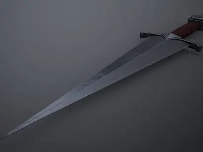 Anelace Dagger Low-poly 3D model