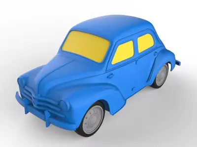 Renault 4CV 1947 Classic Car 3D print model