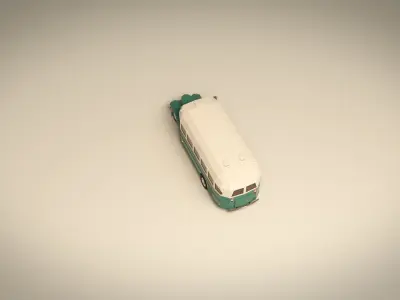 Low Poly Vintage Bus 01 Low-poly 3D model