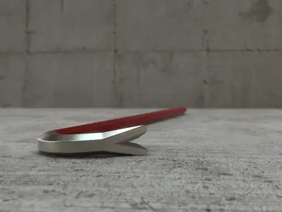 Crowbar metal hammer on concrete Free 3D model