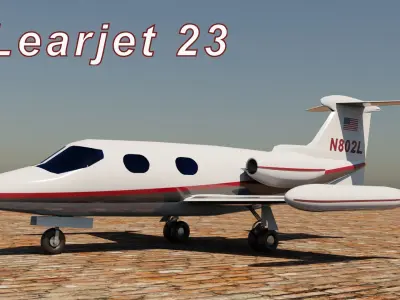Lear 23 Private Jet 3D model