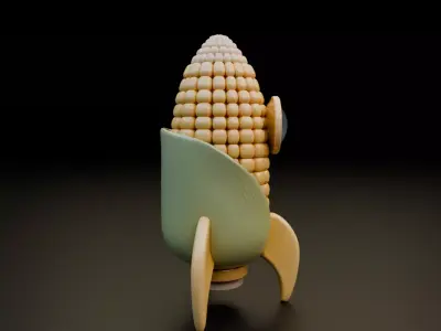 corn rocket 3D print model