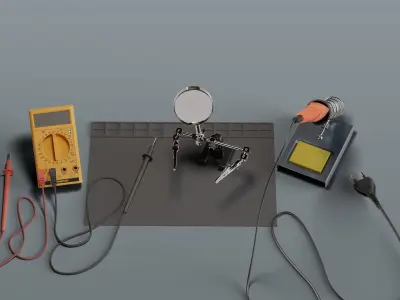 Electronic Soldering Kit Low-poly 3D model