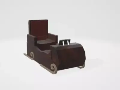 Slitta di Babbo Natale Low-poly 3D model