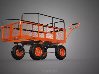 METAL GRID SIDE SCREEN NET MESH BED RAIL CAGE TROLLEY CART WAGON 3D model