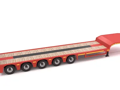 LowBoy Trailer 3D model Textured