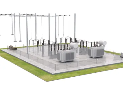 Electrical Substation v2 3D model