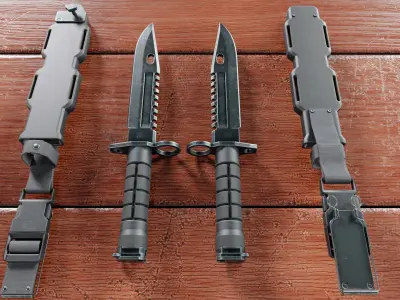 M9 Bayonet Knife Low-poly 3D model get