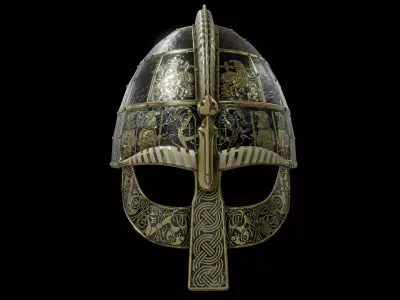 Vendel period Viking Helmet  Low-poly 3D model