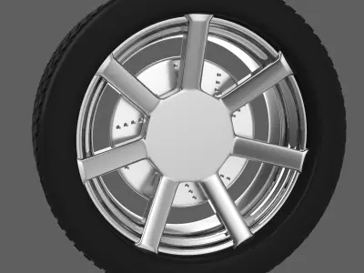 Simple Chrome Wheel 2 3D model