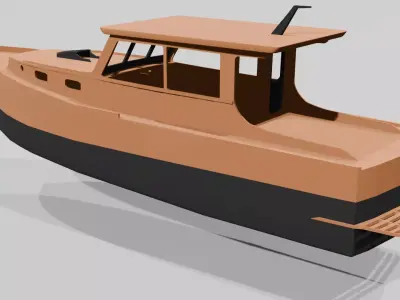 High Quality Boat Ship 3D Model Low-poly 3D model