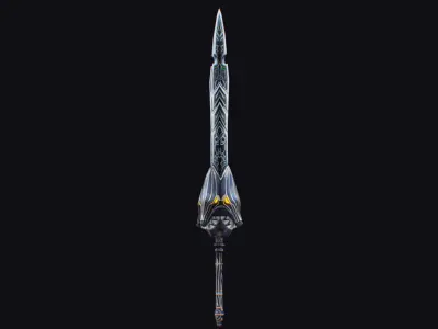 Sword Magical Cutting Fantasy Melee Dagger Iron Blade Saber Low-poly 3D model shop