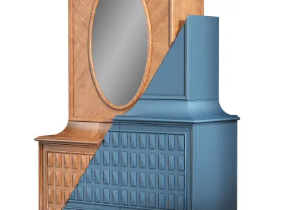 D-vision dresser and mirror 3D model
