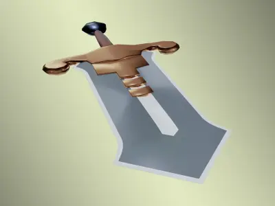 Broad Sword Low-poly 3D model