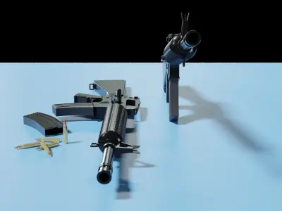 M16 Assault Rifle Low-poly 3D model purchase