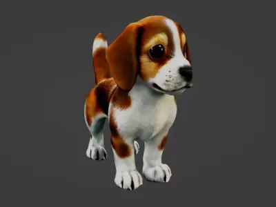 Puppy Low-poly 3D model
