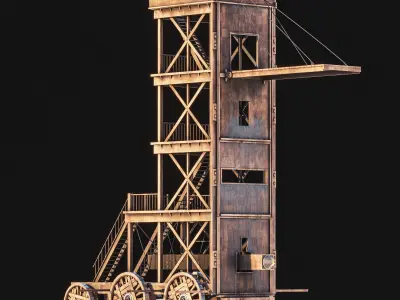 Siege Tower   Low-poly 3D model