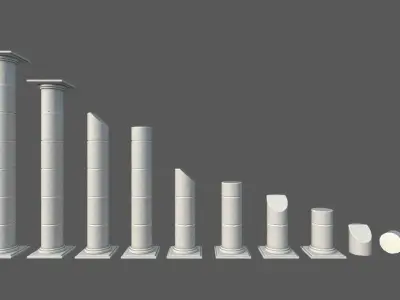 Modular Roman Columns 2 Low-poly 3D model